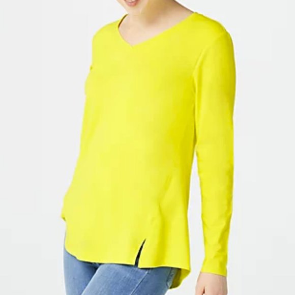 Isaac Mizrahi Tops - Isaac Mizrahi Live! V-Neck Forward Seam Knit Top